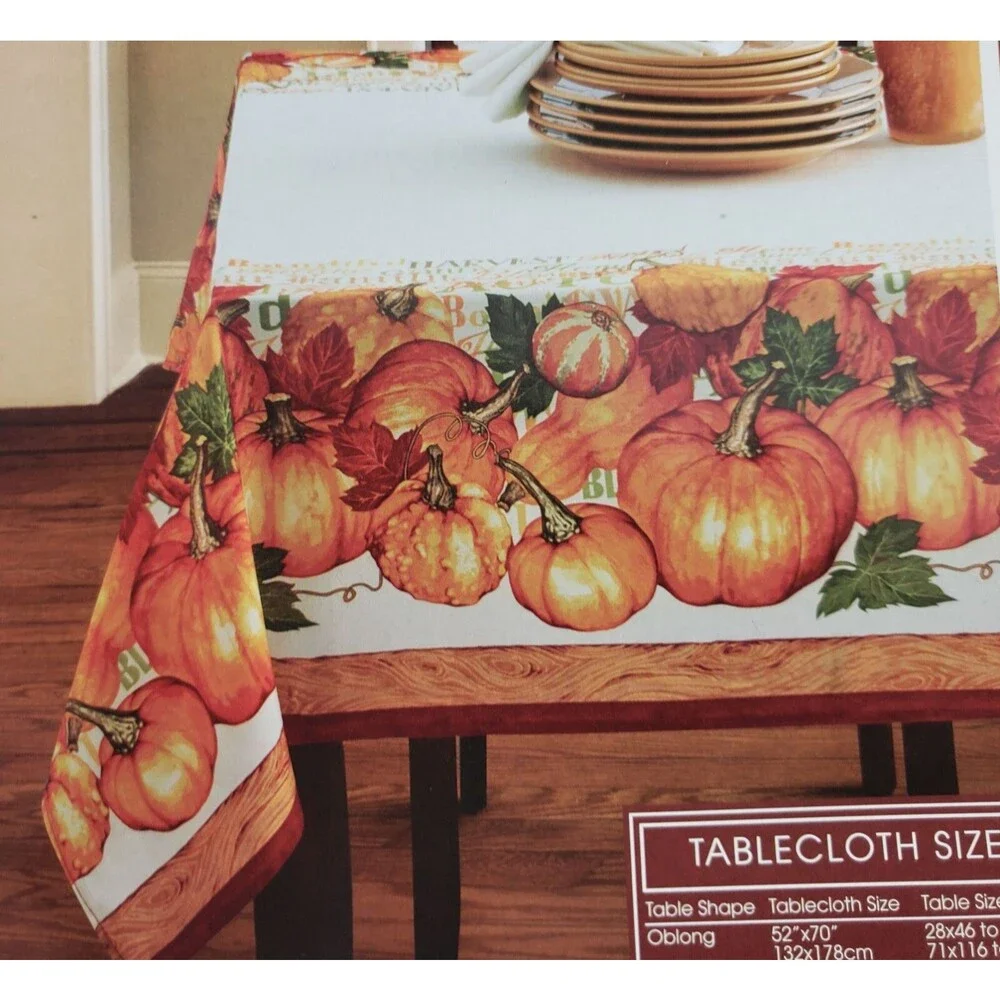 Printed Linen Tablecloth 70